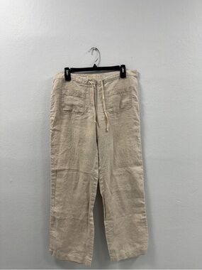 Michael Kors Beige Linen-Blend Drawstring Chinos